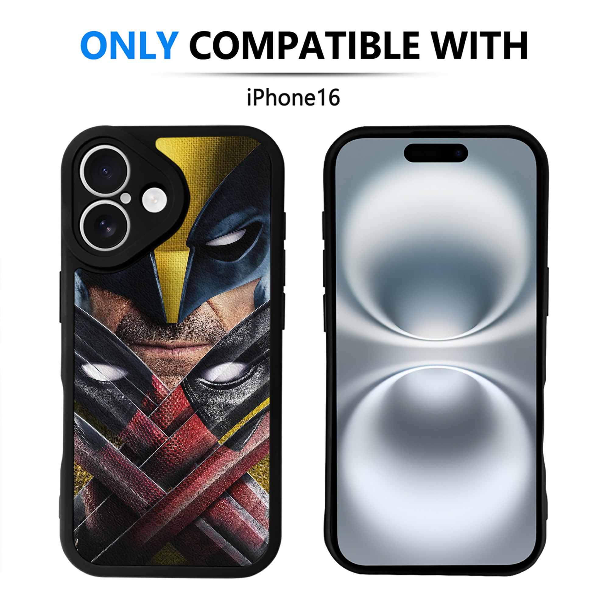 （画像用） Deadpool デッドプール 【iPhone 16シリーズ対応】シリコンスマホケース（レザー調） 材質：シリコン